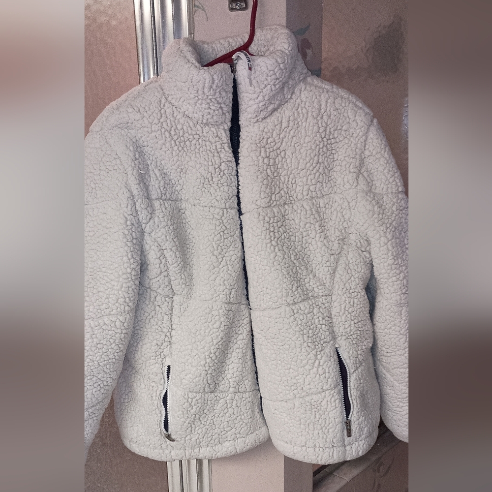 Tommy Hilfiger Sport Cream 2X Faux Sherpa Puffer Jacket